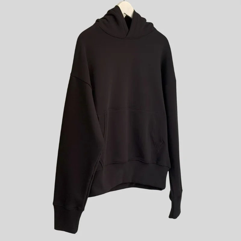Black drop shoulder hoodie