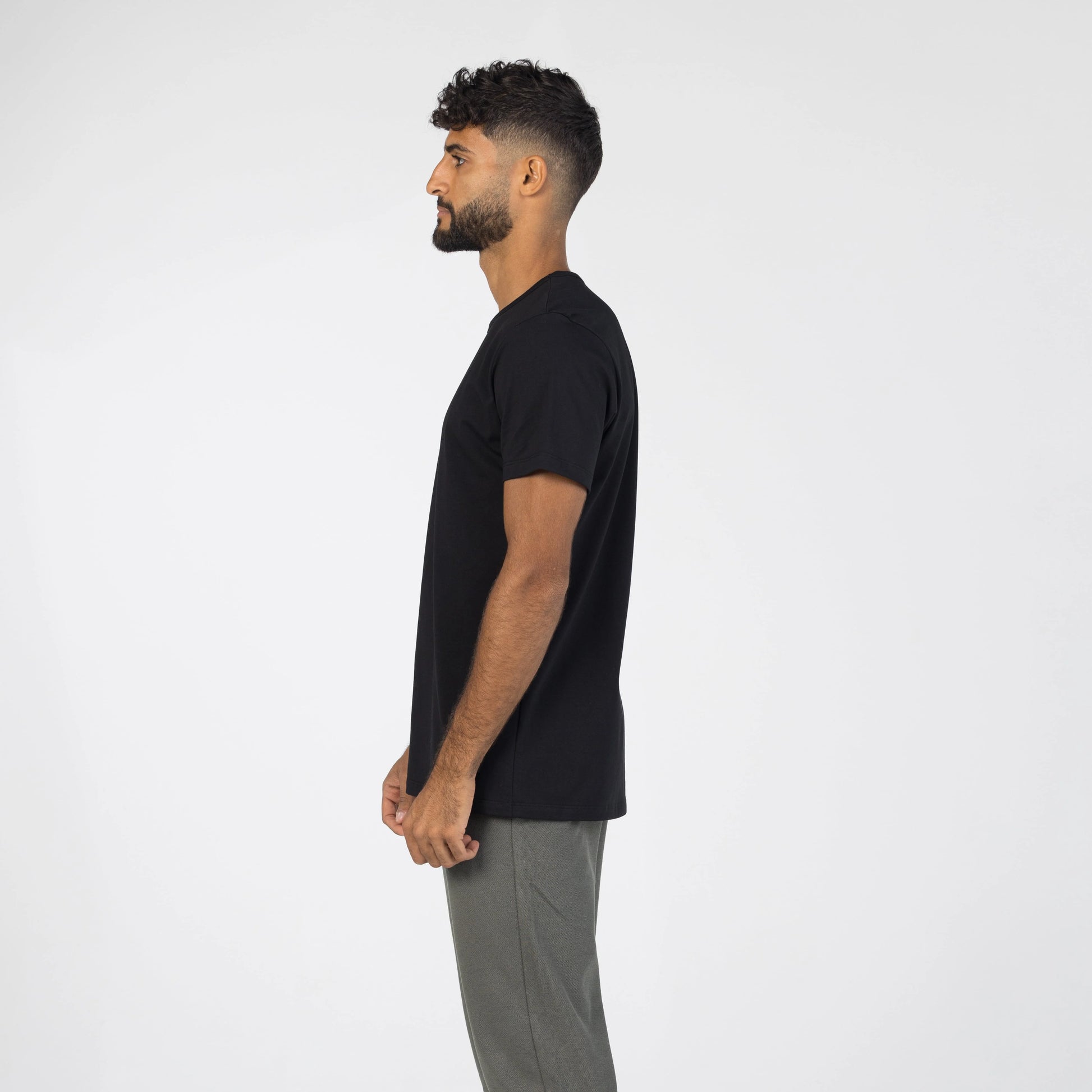 Black premium cotton crew tee