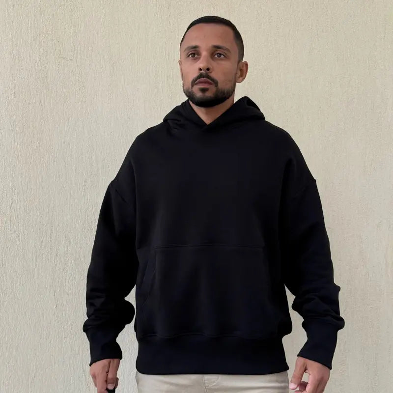 Black cropped terry hoodie from Intersect Collection