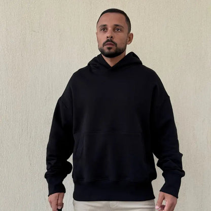 Black cropped terry hoodie from Intersect Collection