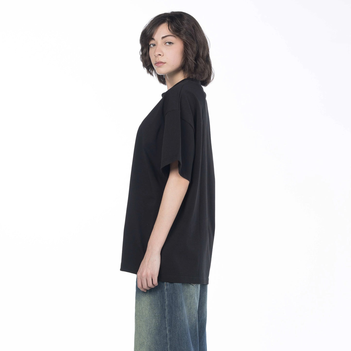 Black premium women oversized t-shirt made from Egyptian cotton by Intersect Collection